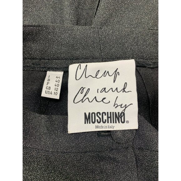 Vintage Cheap and Chic MOSCHINO Suit 10 Charcoal Gray Pants Blazer Jacket 90s - Picture 9 of 12